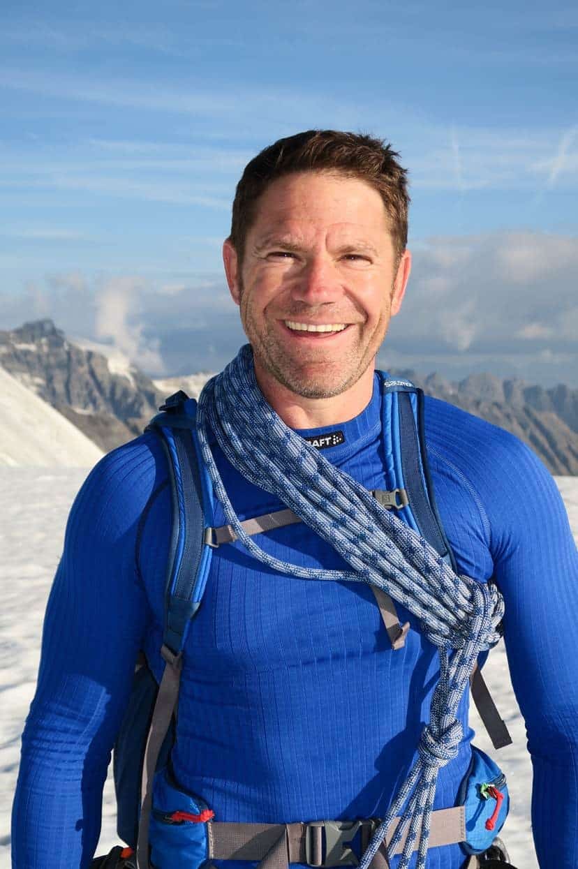 Climbing portrait of Steve Backshall