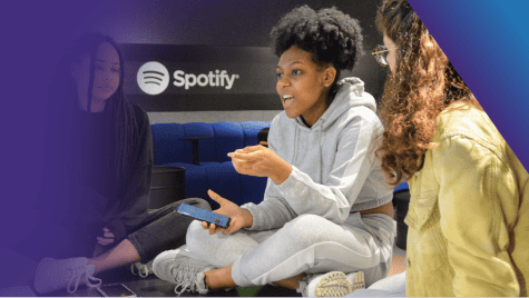 Students at Spotify work experience